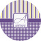 Purple Gingham & Stripe 3" Multipurpose Round Labels - Single Sticker