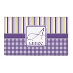 Purple Gingham & Stripe 3' x 5' Indoor Area Rug (Personalized)