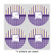 Purple Gingham & Stripe 4" Multipurpose Round Labels - Sheet