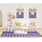 Purple Gingham & Stripe 8'x10' Indoor Area Rugs - IN CONTEXT