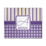 Purple Gingham & Stripe 8' x 10' Indoor Area Rug (Personalized)