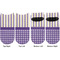 Purple Gingham & Stripe Adult Ankle Socks - Double Pair - Front and Back - Apvl