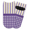 Purple Gingham & Stripe Adult Ankle Socks - Single Pair - Front and Back