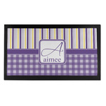 Purple Gingham & Stripe Bar Mat - Small (Personalized)