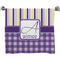 Purple Gingham & Stripe Bath Towel (Personalized)