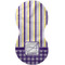 Purple Gingham & Stripe Burp Peanut Shaped Flat