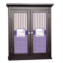 Purple Gingham & Stripe Cabinet Decal - Large (Personalized)
