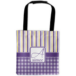 Purple Gingham & Stripe Auto Back Seat Organizer Bag (Personalized)