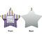 Purple Gingham & Stripe Ceramic Flat Ornament - Star Front & Back (APPROVAL)