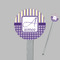 Purple Gingham & Stripe Clear Plastic 7" Stir Stick - Round - Closeup