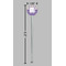 Purple Gingham & Stripe Clear Plastic 7" Stir Stick - Round - Dimensions