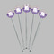 Purple Gingham & Stripe Clear Plastic 7" Stir Stick - Round - Fan View