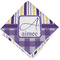 Purple Gingham & Stripe Cloth Napkins - Personalized Lunch (Folded Four Corners)