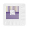 Purple Gingham & Stripe Coined Cocktail Napkins (Personalized)