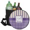 Purple Gingham & Stripe Collapsible Personalized Cooler & Seat