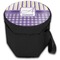 Purple Gingham & Stripe Collapsible Personalized Cooler & Seat (Closed)