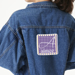 Purple Gingham & Stripe Twill Iron On Patch - Custom Shape - X-Large - Set of 4 (Personalized)