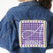 Purple Gingham & Stripe Custom Shape Iron On Patches - XXXL - MAIN