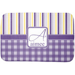 Purple Gingham & Stripe Dish Drying Mat (Personalized)