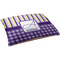 Purple Gingham & Stripe Dog Bed - Large