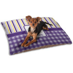 Purple Gingham & Stripe Dog Bed - Small w/ Name and Initial