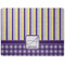 Purple Gingham & Stripe Dog Food Mat - Medium without bowls