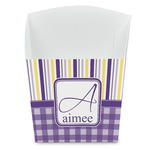 Purple Gingham & Stripe French Fry Favor Boxes (Personalized)