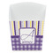 Purple Gingham & Stripe French Fry Favor Box - Front View