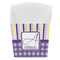 Purple Gingham & Stripe French Fry Favor Box - Front View