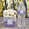 Purple Gingham & Stripe French Fry Favor Box - w/ Water Bottle