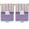 Purple Gingham & Stripe Garden Flags - Large - Double Sided - APPROVAL