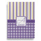 Purple Gingham & Stripe Garden Flags - Large - Double Sided - BACK