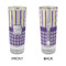 Purple Gingham & Stripe Glass Shot Glass - 2 oz - Single - APPROVAL