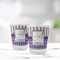 Purple Gingham & Stripe Glass Shot Glass - Standard - LIFESTYLE