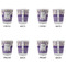 Purple Gingham & Stripe Glass Shot Glass - Standard - Set of 4 - APPROVAL