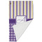 Purple Gingham & Stripe Golf Towel - Folded (Large)