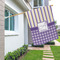 Purple Gingham & Stripe House Flags - Single Sided - LIFESTYLE