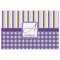 Purple Gingham & Stripe Indoor / Outdoor Rug - 2'x3' - Front Flat