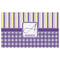 Purple Gingham & Stripe Indoor / Outdoor Rug - 3'x5' - Front Flat