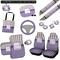 Purple Gingham & Stripe Interior Car Accessories