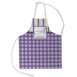 Purple Gingham & Stripe Kid's Apron - Small (Personalized)