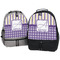 Purple Gingham & Stripe Large Backpacks - Both