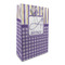 Purple Gingham & Stripe Large Gift Bag - Front/Main