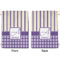 Purple Gingham & Stripe Large Laundry Bag - Front & Back View