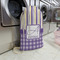 Purple Gingham & Stripe Large Laundry Bag - In Context