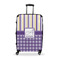 Purple Gingham & Stripe Large Travel Bag - With Handle