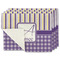 Purple Gingham & Stripe Linen Placemat - MAIN Set of 4 (single sided)