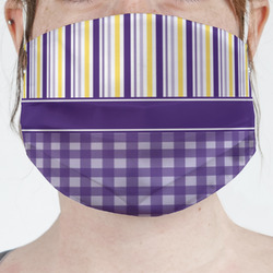 Purple Gingham & Stripe Face Mask Cover