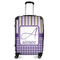 Purple Gingham & Stripe Medium Travel Bag - With Handle