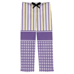 Purple Gingham & Stripe Mens Pajama Pants - 2XL
